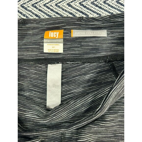 Lucy Womens Hatha Collection Powermax Capri Leggings Striped Black/Grey Size S - Picture 4 of 5